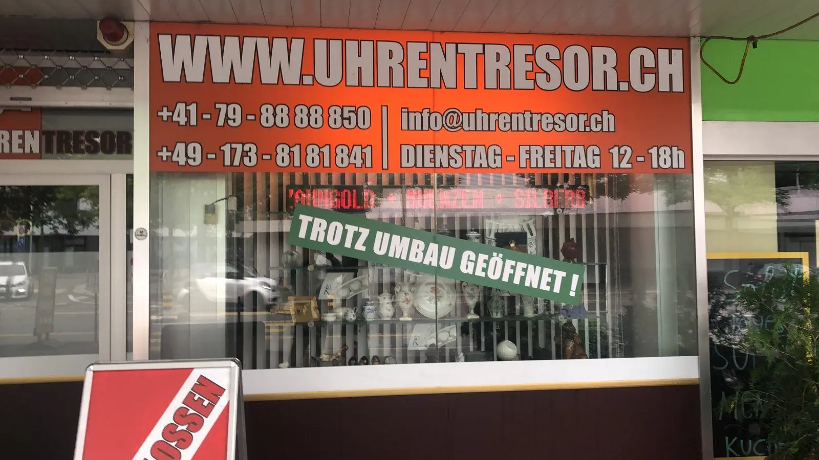 Uhrentresor – Schaufensterbeschriftung, Folierung, Digitaldruck