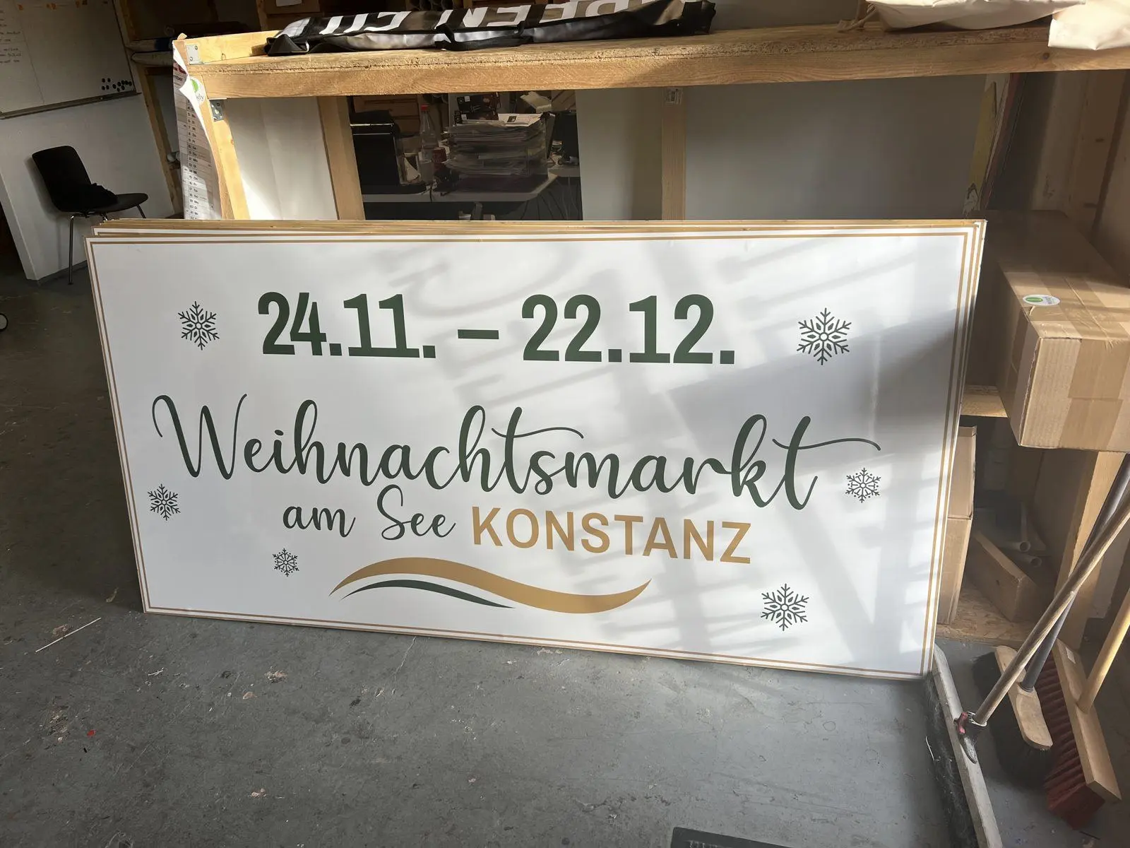 Weihnachtsmarkt am See – Schilder, Digitaldruck, Montage